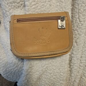 Tan Mudd Wallet with Zipper Pocket